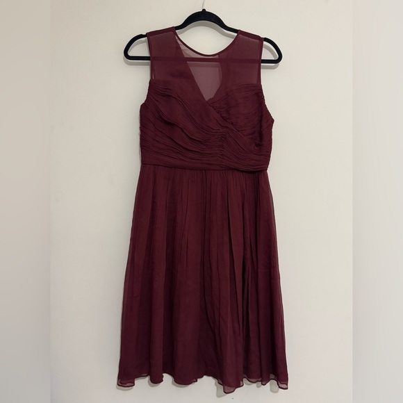 J. Crew Dresses & Skirts - J. Crew Red Ruched Midi Dress V-Neck Sleeveless
100% Silk